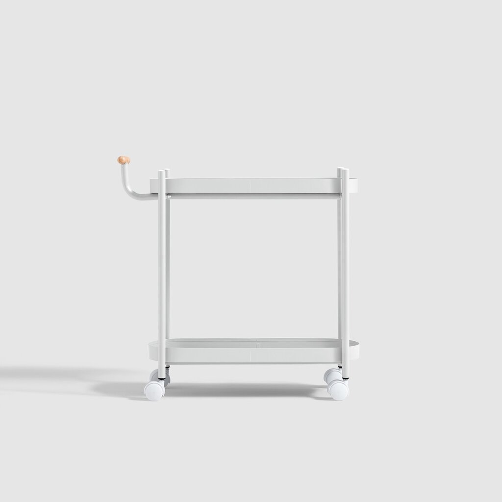 Chariot nordique étroit sur roulette blanc