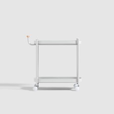 Chariot nordique étroit sur roulette blanc