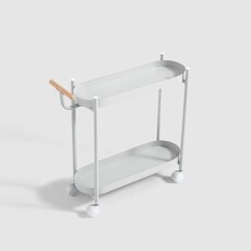 Chariot nordique étroit sur roulette blanc