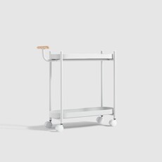Chariot nordique étroit sur roulette blanc