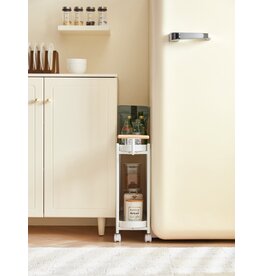 Chariot nordique étroit sur roulette blanc