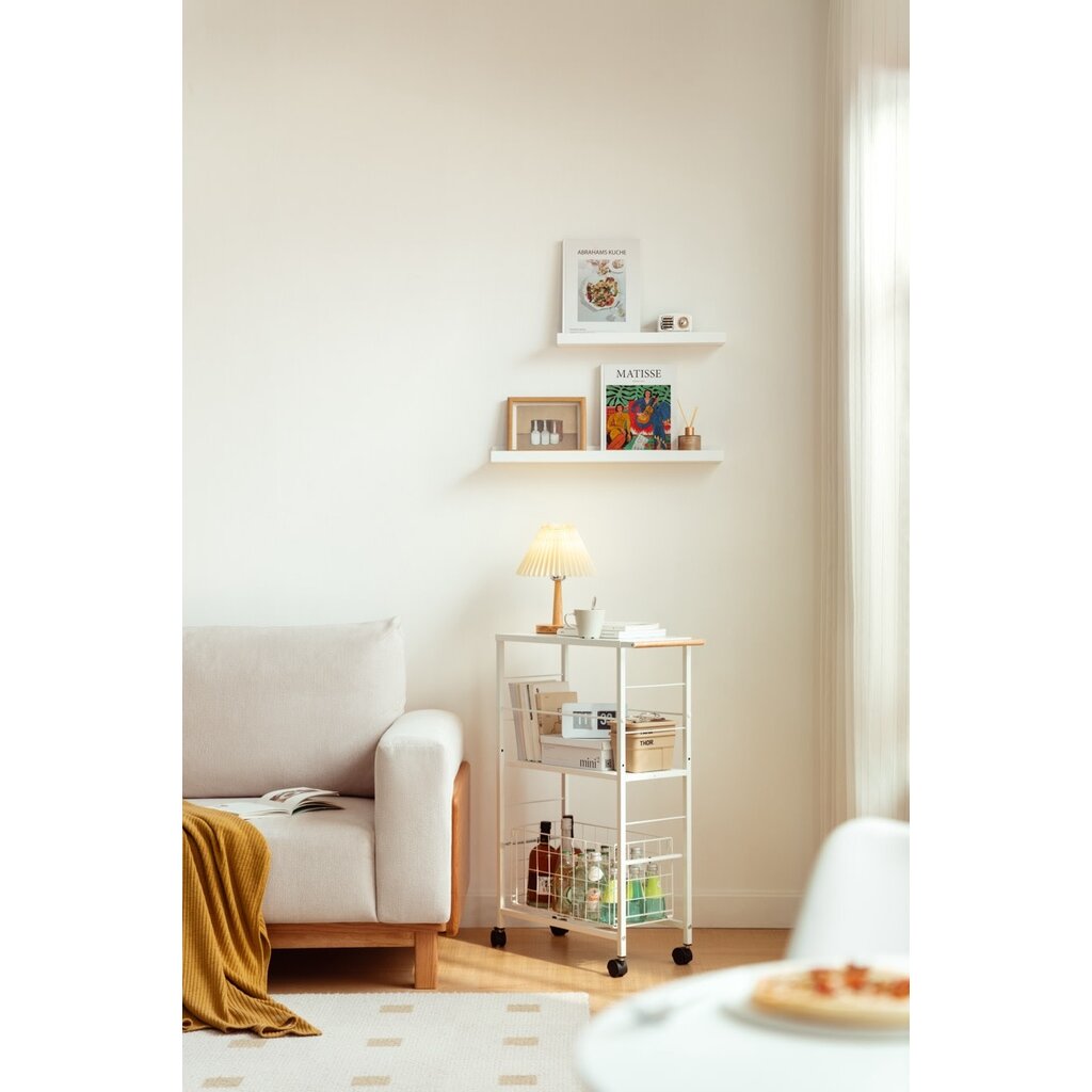 Chariot de rangement blanc