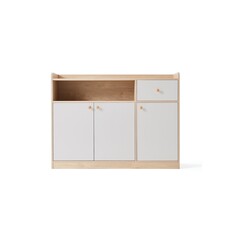 Buffet 3 portes 1 tiroir blanc et bois
