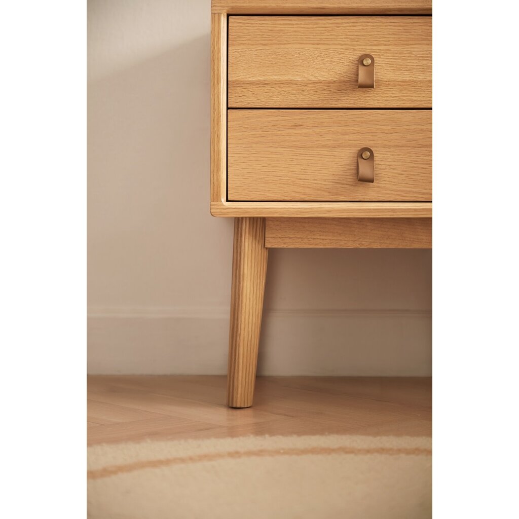 Table de chevet 2 tiroirs en Hévéa