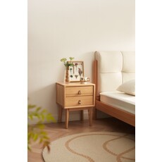 Table de chevet 2 tiroirs en Hévéa