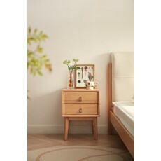 Table de chevet 2 tiroirs en Hévéa