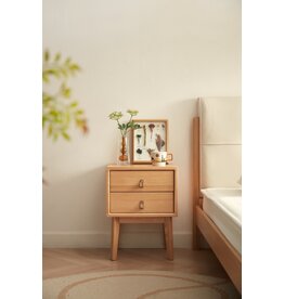 Table de chevet 2 tiroirs en Hévéa