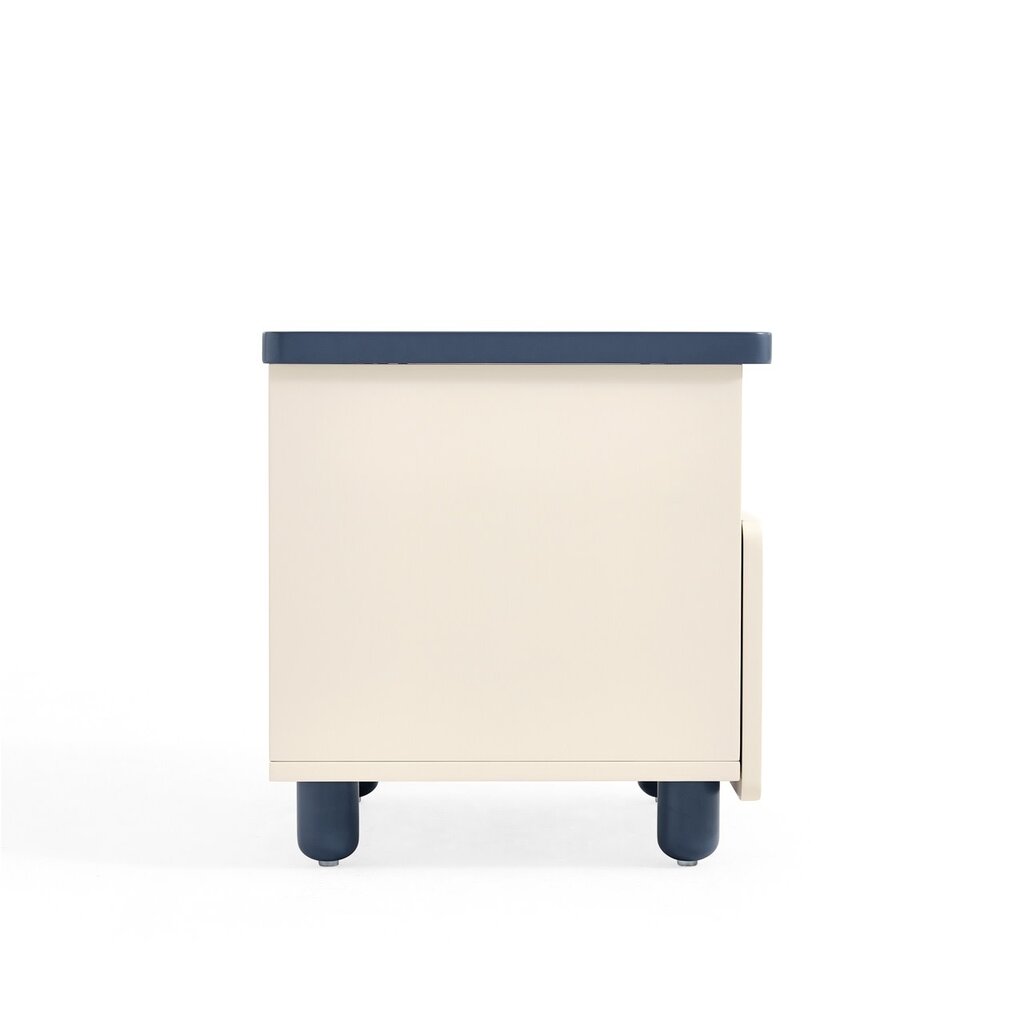 Table de chevet enfant blanc et bleu