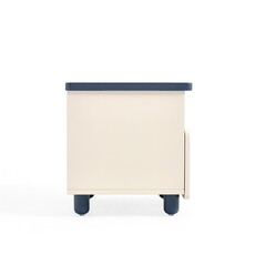 Table de chevet enfant blanc et bleu