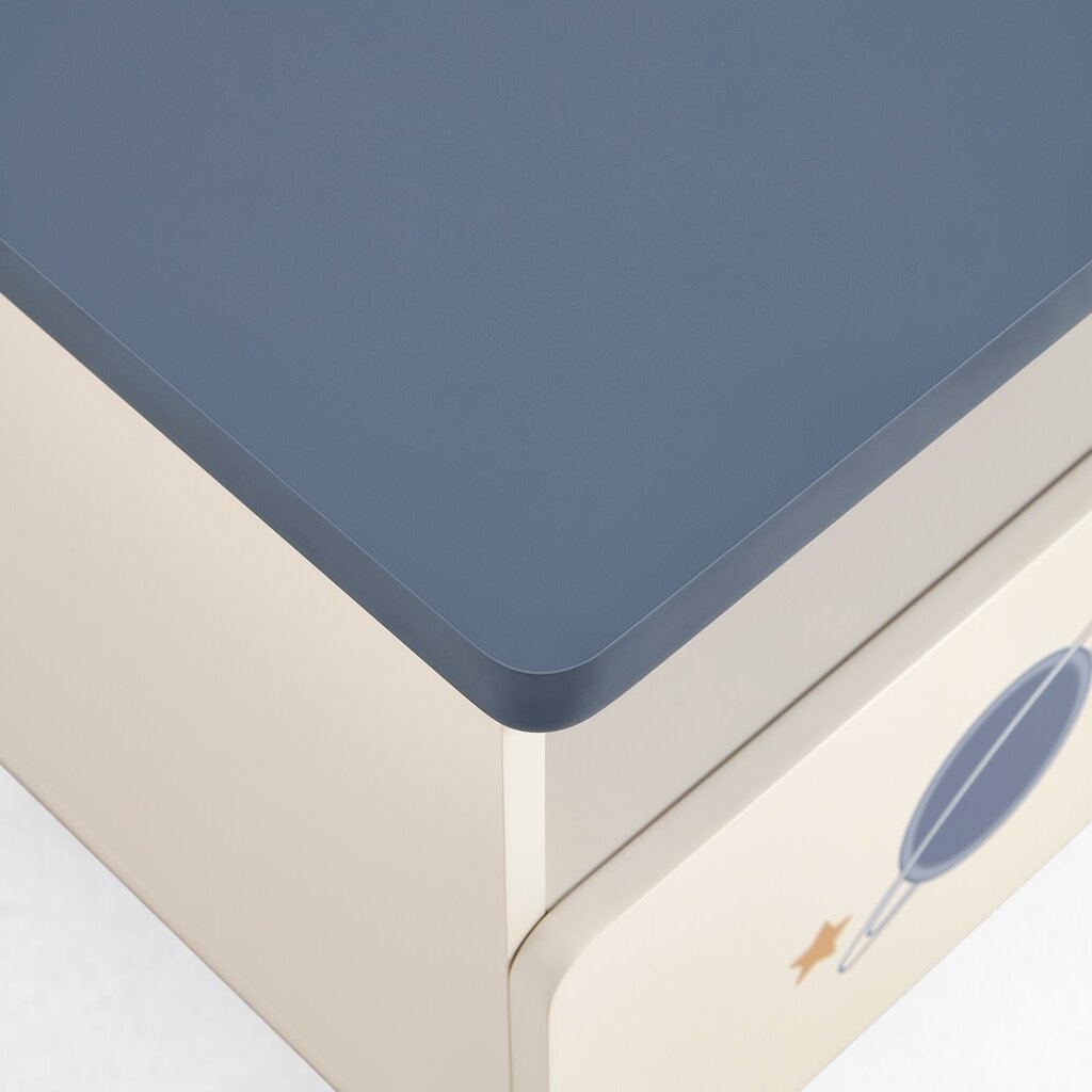 Table de chevet enfant blanc et bleu