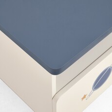 Table de chevet enfant blanc et bleu