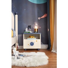 Table de chevet enfant blanc et bleu