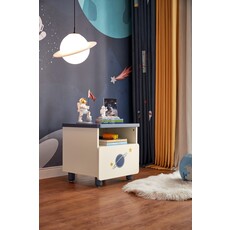 Table de chevet enfant blanc et bleu