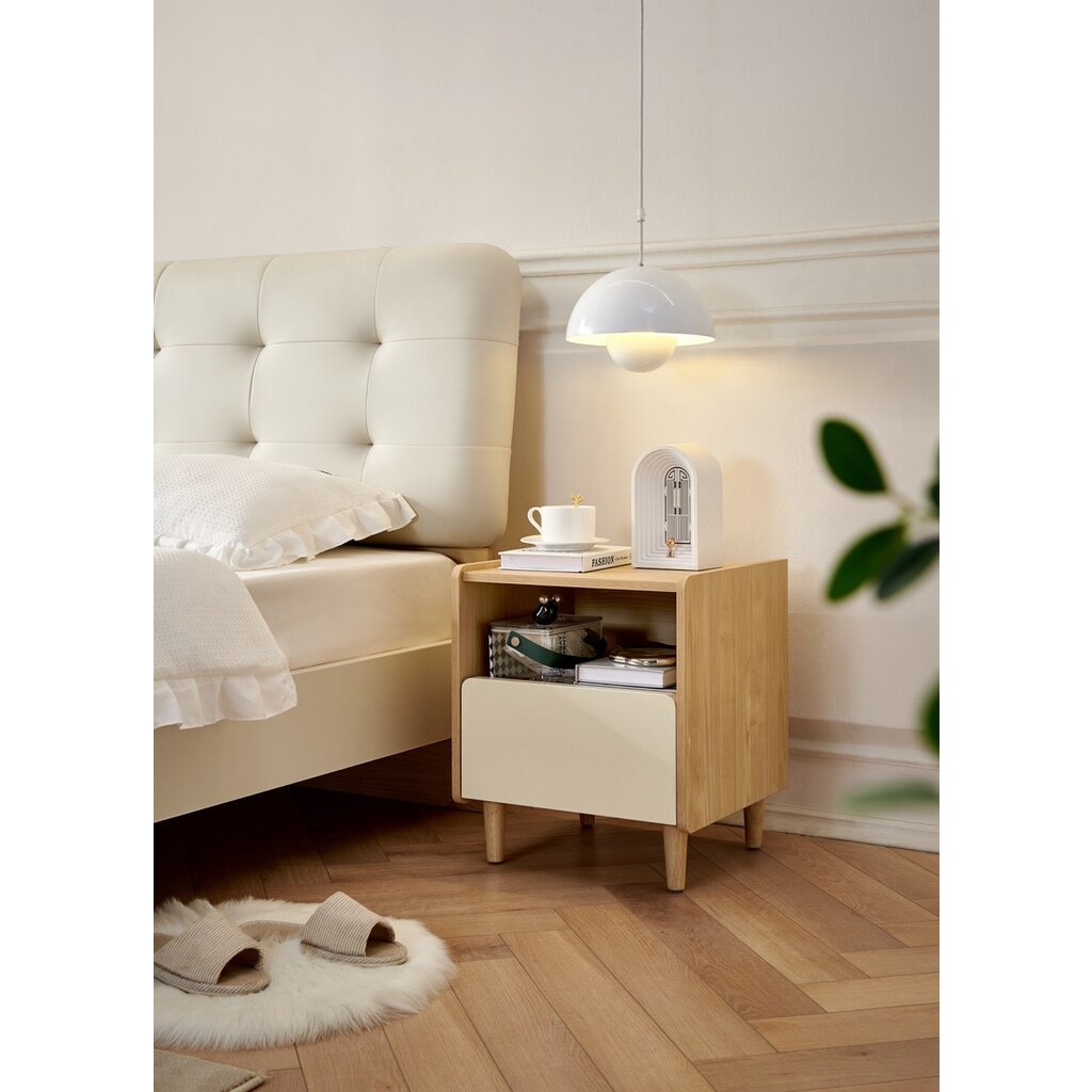 Table de chevet 1 tiroir bois blanc