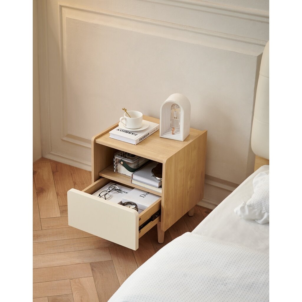 Table de chevet 1 tiroir bois blanc