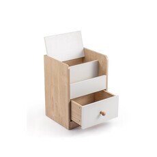 Table de chevet 1 tiroir blanc et bois