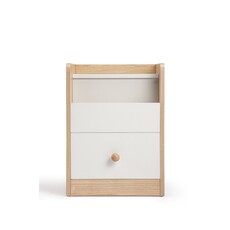 Table de chevet 1 tiroir blanc et bois