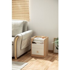 Table de chevet 1 tiroir blanc et bois