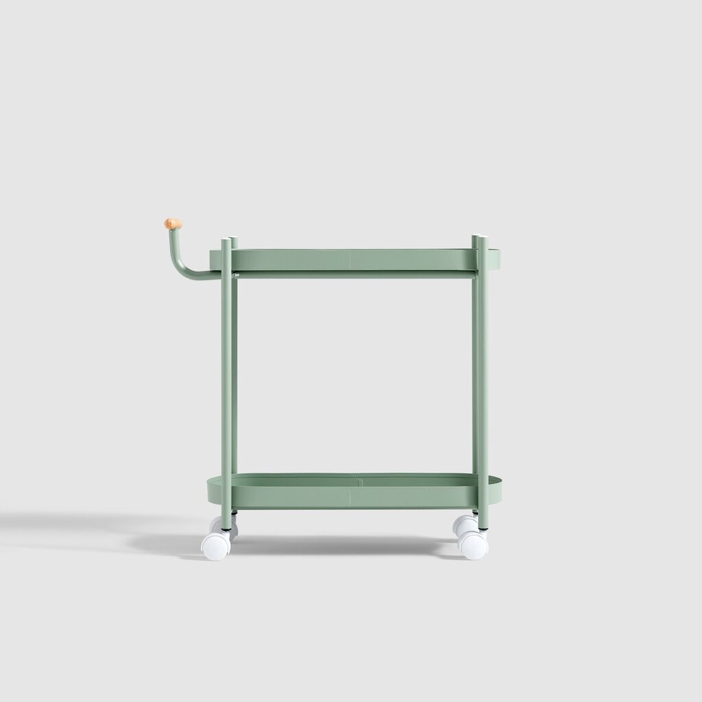 Chariot nordique étroit sur roulette vert