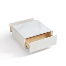 Table basse 1 tiroir blanche