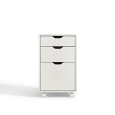 Casier 3 tiroirs sur roulette blanc