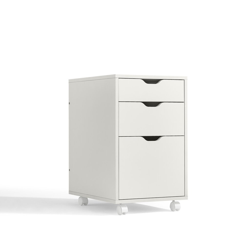 Casier 3 tiroirs sur roulette blanc