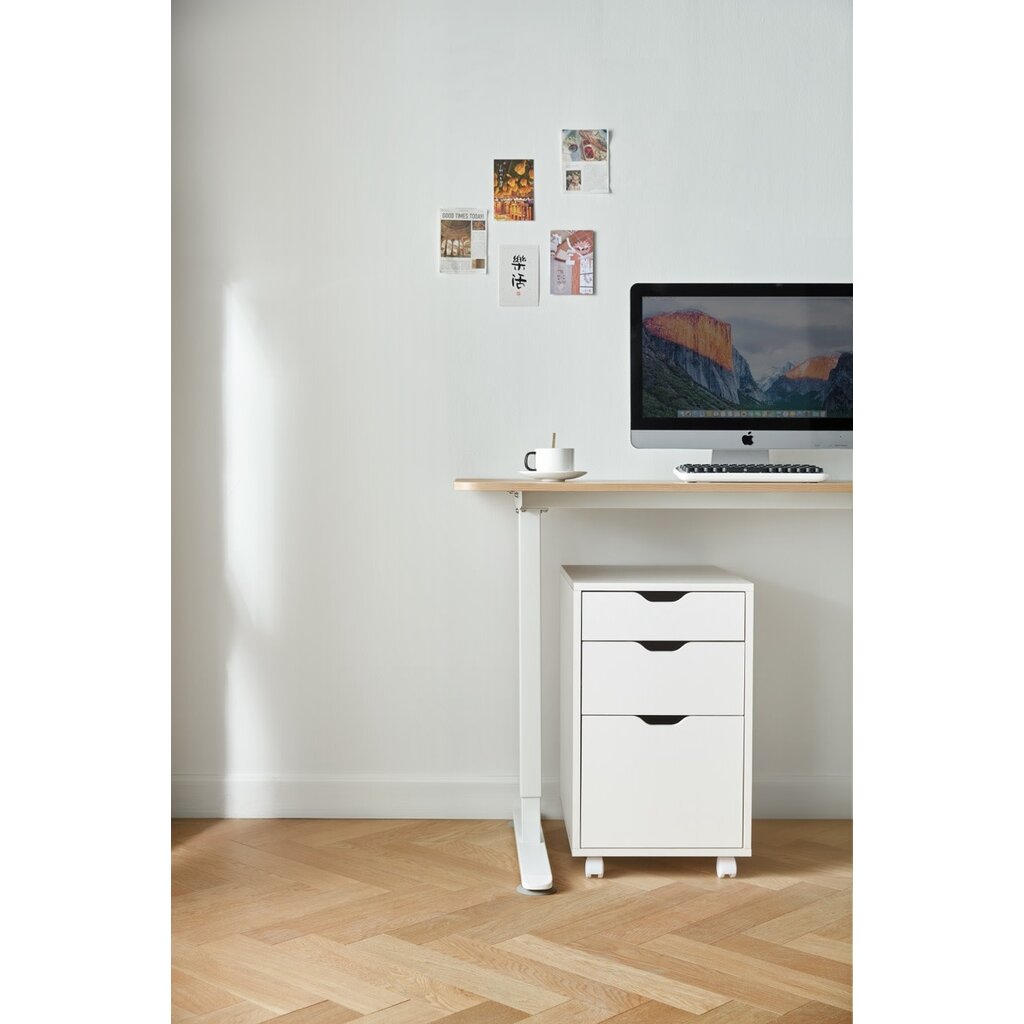 Casier 3 tiroirs sur roulette blanc