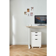 Casier 3 tiroirs sur roulette blanc