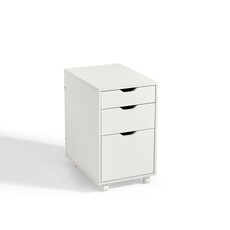 Casier 3 tiroirs sur roulette blanc