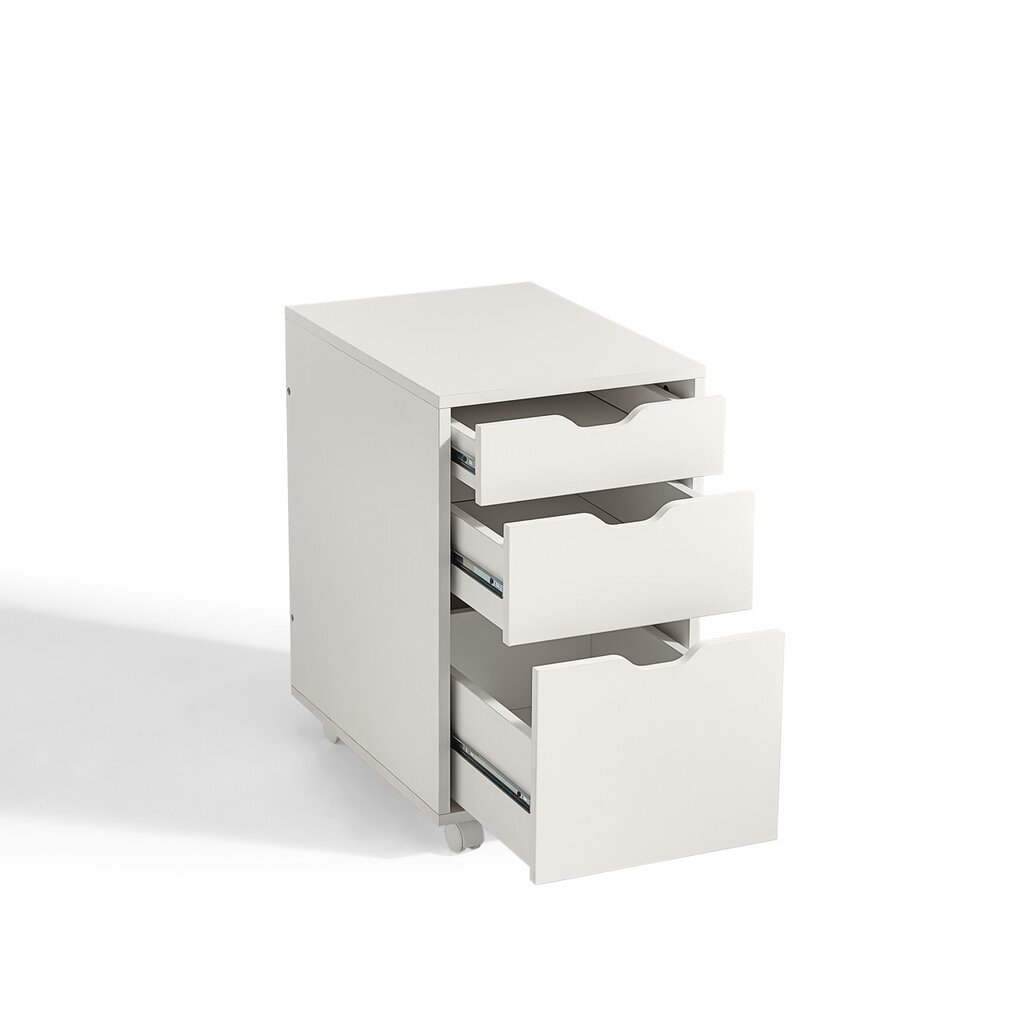 Casier 3 tiroirs sur roulette blanc
