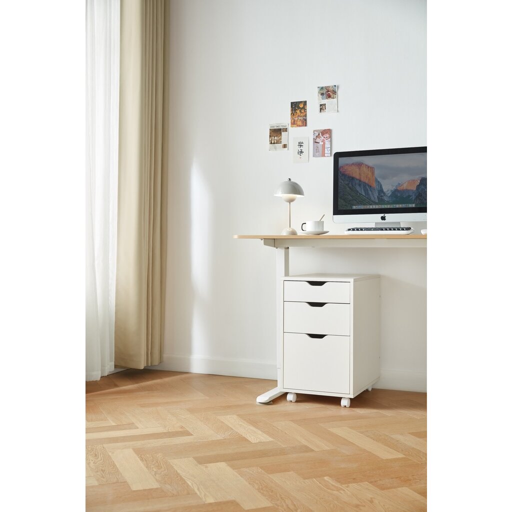 Casier 3 tiroirs sur roulette blanc