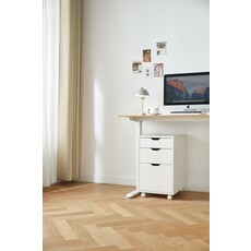 Casier 3 tiroirs sur roulette blanc