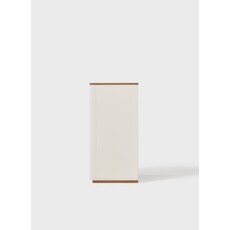 Commode 4 tiroirs blanc et bois