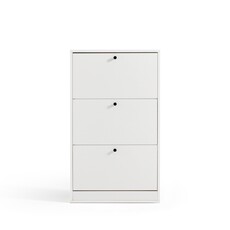 Meuble à chaussure 3 tiroirs 55x19x111 cm Blanc