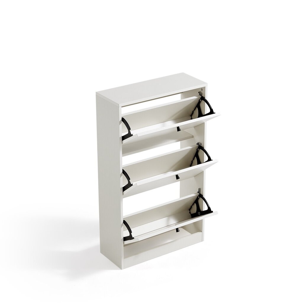 Meuble à chaussure 3 tiroirs 55x19x111 cm Blanc