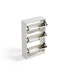Meuble à chaussure 3 tiroirs 55x19x111 cm Blanc