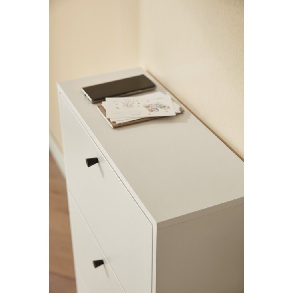 Meuble à chaussure 3 tiroirs 55x19x111 cm Blanc