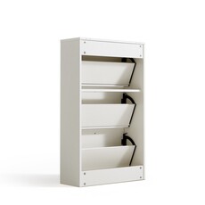 Meuble à chaussure 3 tiroirs 55x19x111 cm Blanc