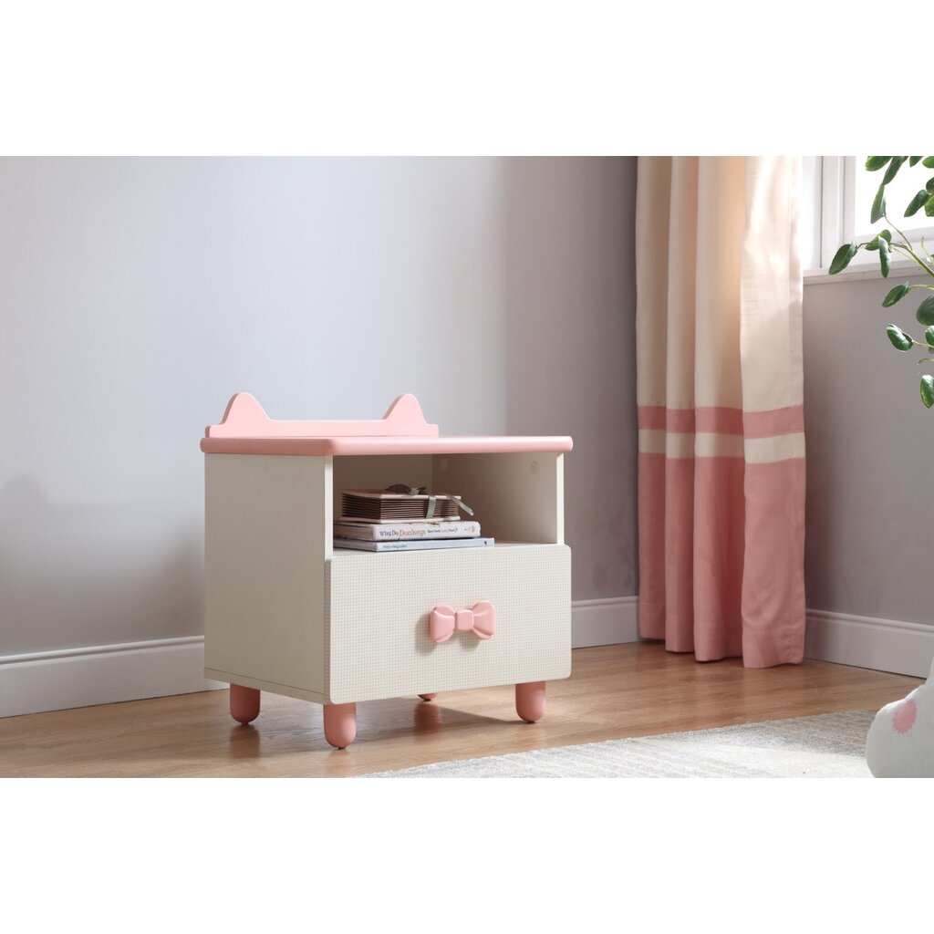 Table de chevet nœud rose