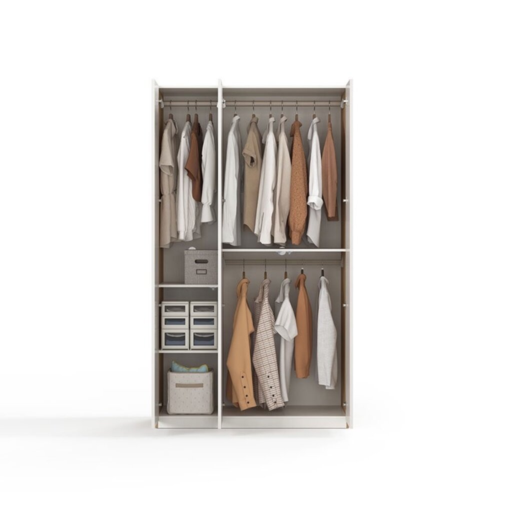 Penderie 3 portes type B (UV1D-B) + armoire blanc et bois (UV1D-B)