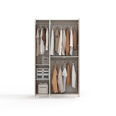Penderie 3 portes type B (UV1D-B) + armoire blanc et bois (UV1D-B)