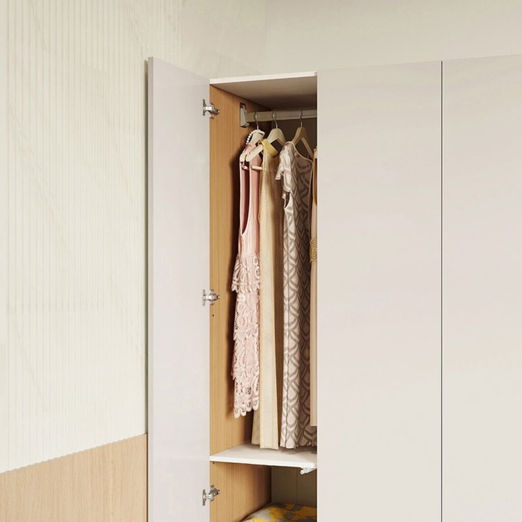 Penderie 3 portes type B (UV1D-B) + armoire blanc et bois (UV1D-B)