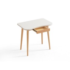 Bureau 80x50x74 cm 1 tiroir bois + blanc