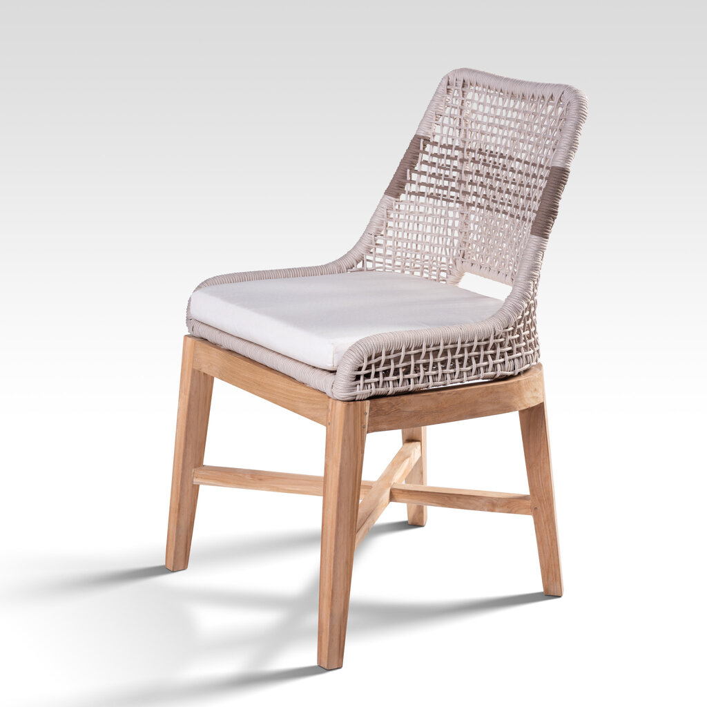 SUMBA - Chaise en teck avec coussin 62x60x86 cm Crème