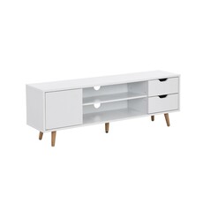 Meuble TV Lecia 1 porte 2 tiroirs 120x28x42 Cm