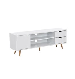 Meuble TV Lecia 1 porte 2 tiroirs 120x28x42 Cm