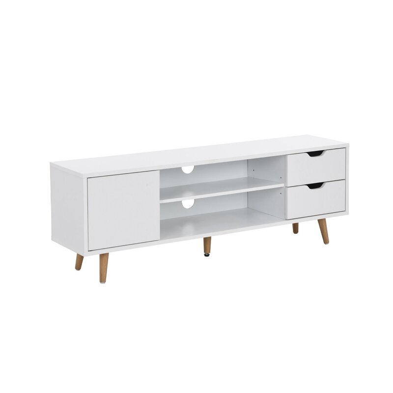 Meuble TV Lecia 1 porte 2 tiroirs 120x28x42 Cm