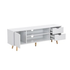 Meuble TV Lecia 1 porte 2 tiroirs 120x28x42 Cm