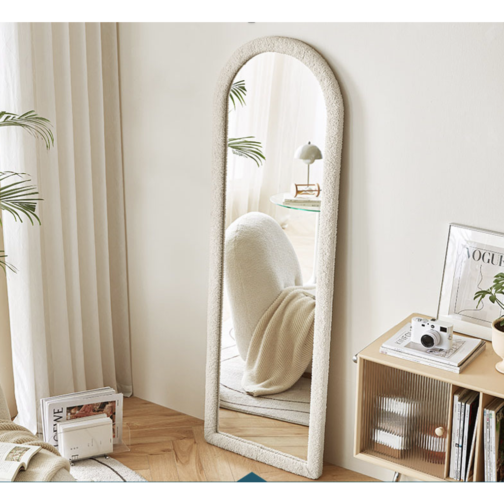 Miroir contour chenille Beige 52x60x161 cm