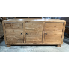 Buffet 3 portes en teck pieds carrés 150x45x80 Cm Brut